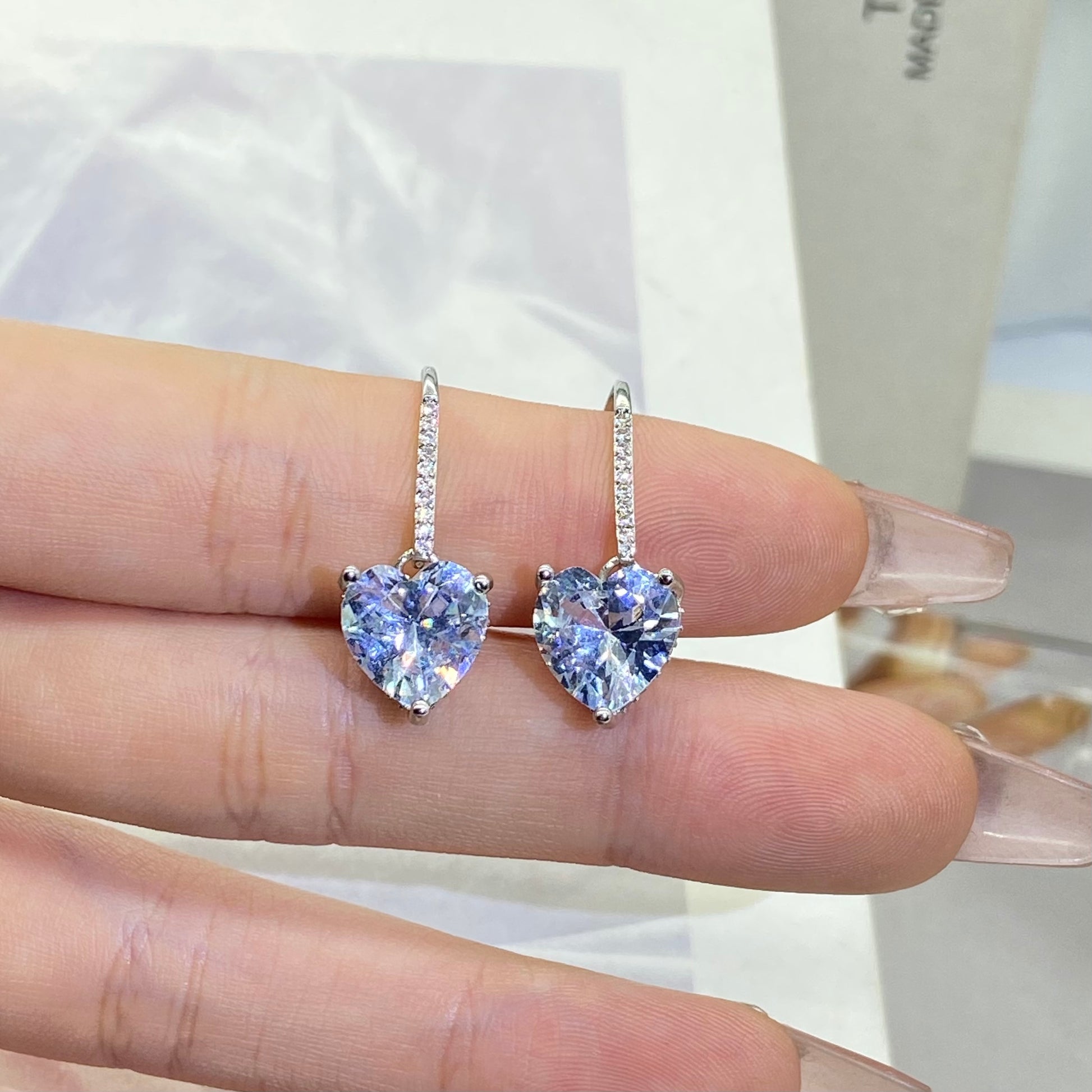 Heart-Shaped Diamond Earrings